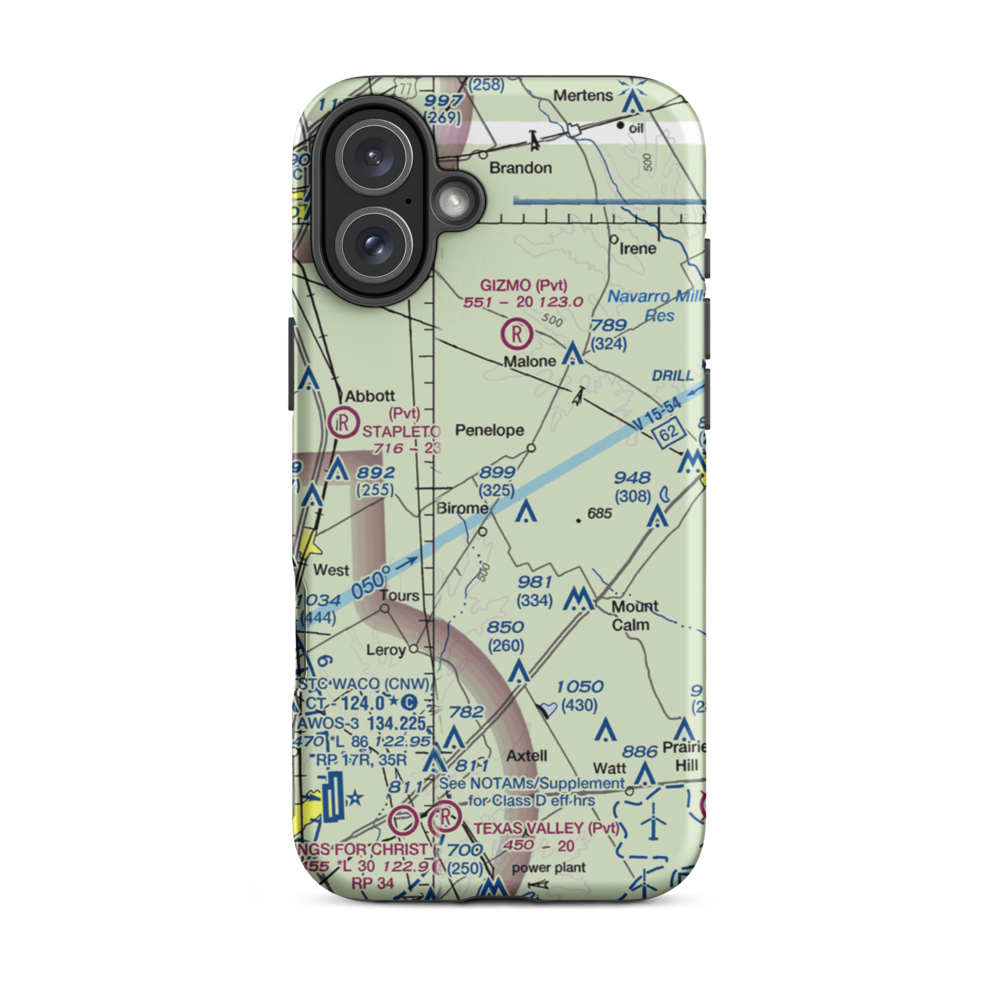 The Landing Airport (9XS1) VFR Sectional  Tough iPhone Case iPhone 16 Plus model shown