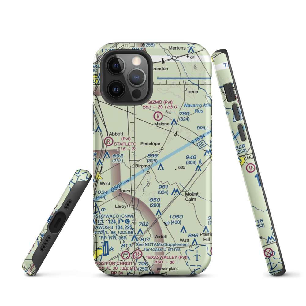 The Landing Airport (9XS1) VFR Sectional  Tough iPhone Case iPhone 12 Pro model shown