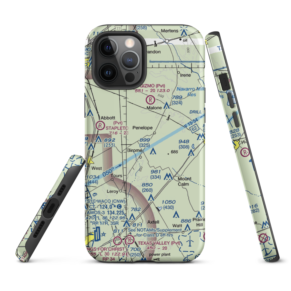 The Landing Airport (9XS1) VFR Sectional  Tough iPhone Case iPhone 12 Pro Max model shown