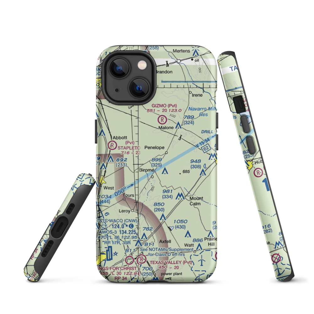 The Landing Airport (9XS1) VFR Sectional  Tough iPhone Case iPhone 13 model shown