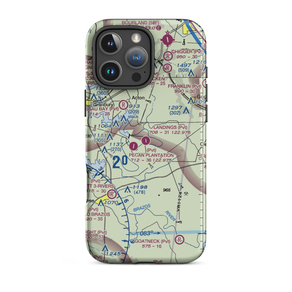 The Landings Airport (66TE) VFR Sectional  Tough iPhone Case iPhone 16 Pro Max model shown