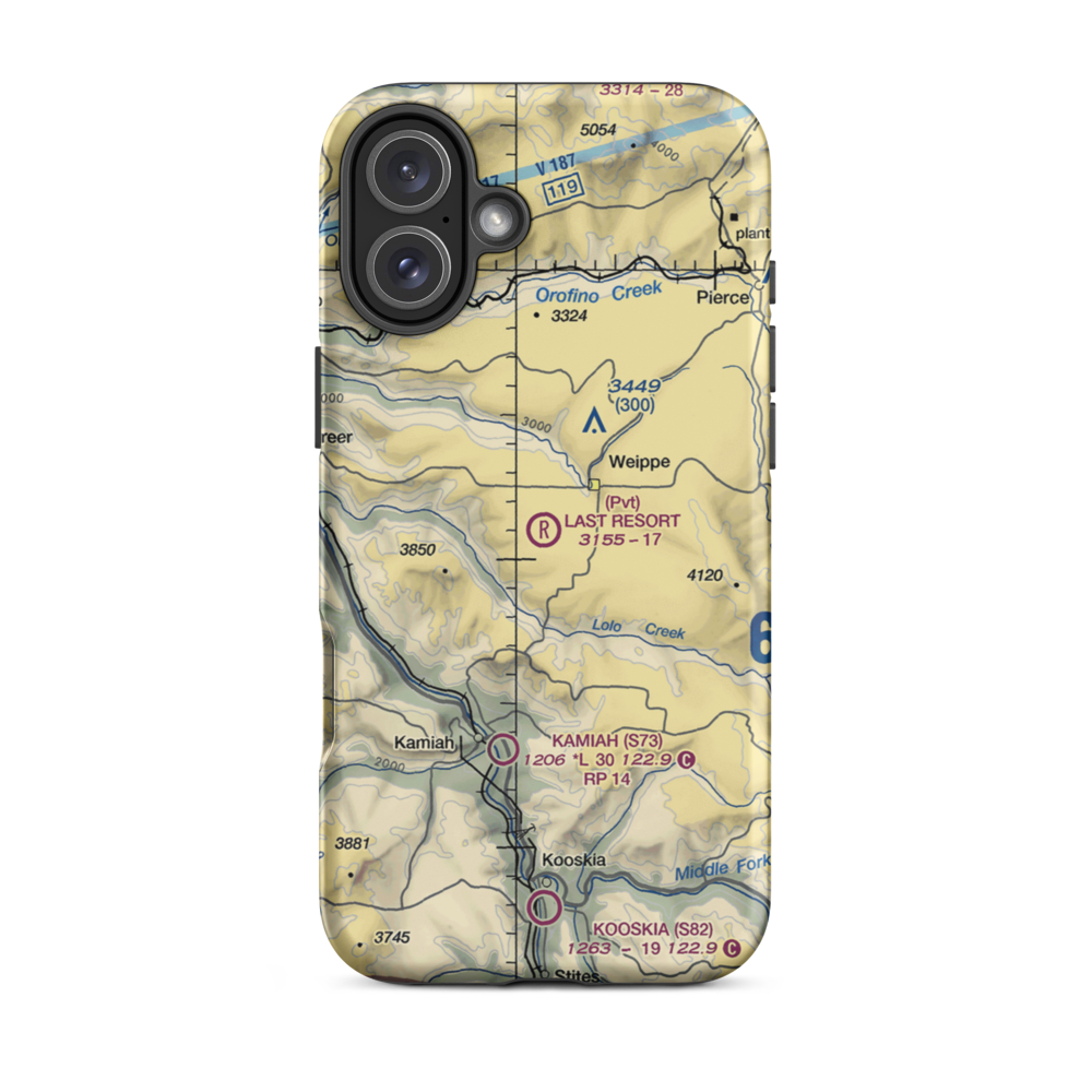 The Last Resort Airport (3ID2) VFR Sectional  Tough iPhone Case iPhone 16 Plus model shown