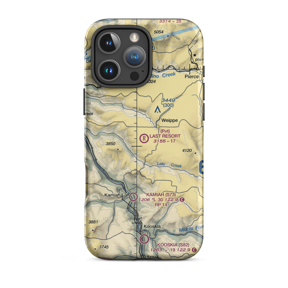 The Last Resort Airport (3ID2) VFR Sectional  Tough iPhone Case iPhone 16 Pro Max model shown