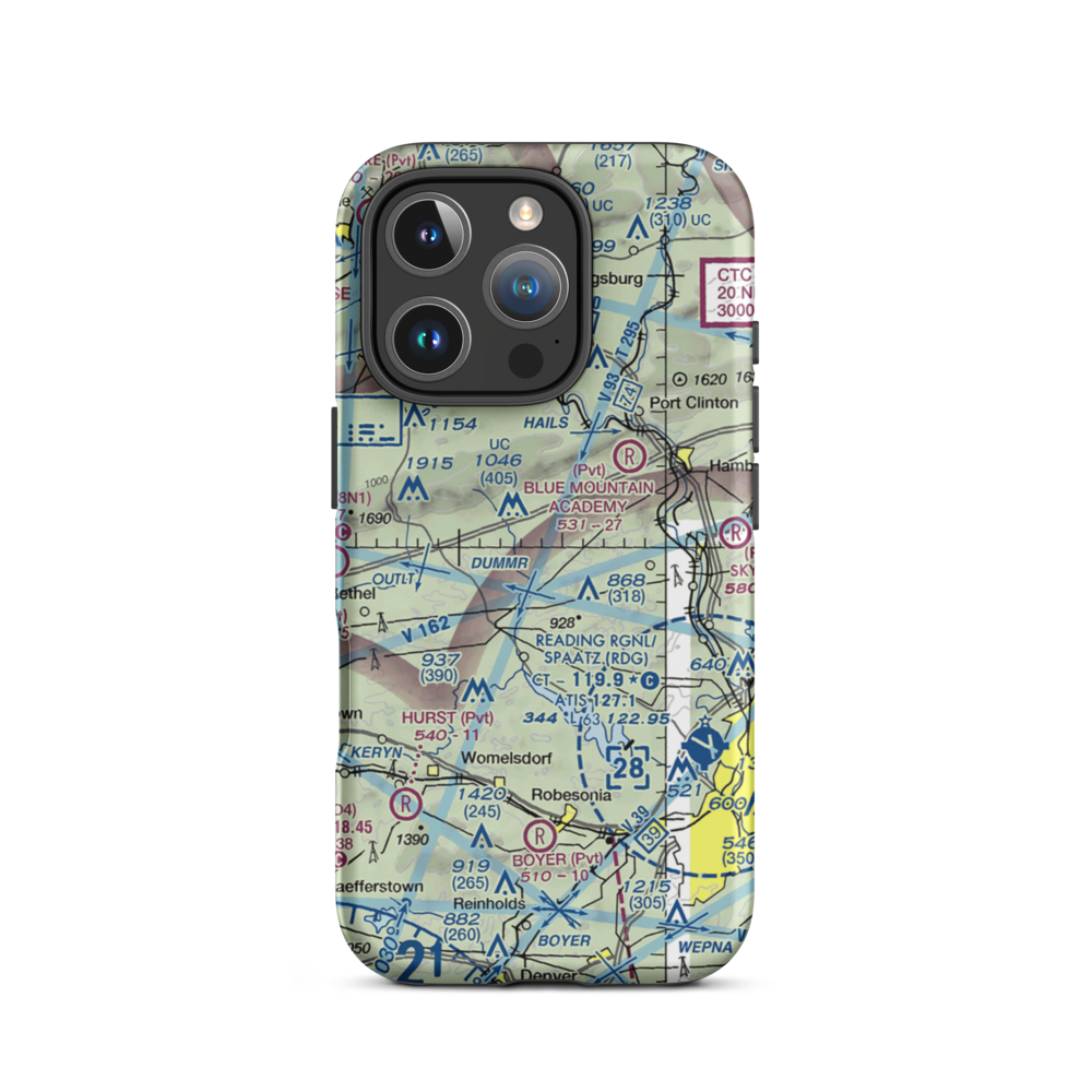 The Old Commonwealth Aerodrome (2PA6) VFR Sectional  Tough iPhone Case iPhone 16 Pro model shown