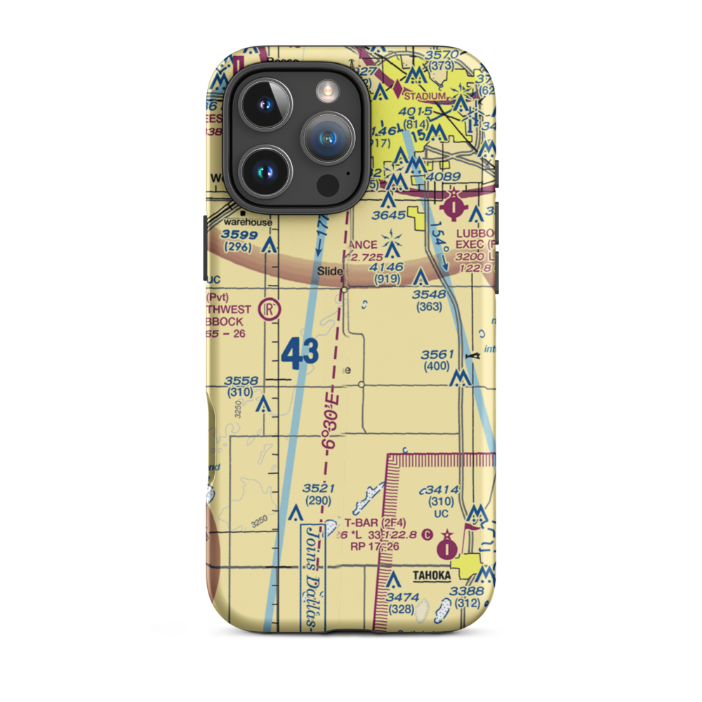 The Palms At Kitty Hawk Airport (02TX) VFR Sectional  Tough iPhone Case iPhone 16 Pro Max model shown