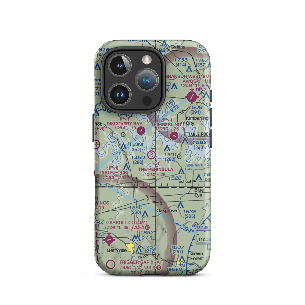 The Peninsula Airport (21MU) VFR Sectional  Tough iPhone Case iPhone 16 Pro model shown