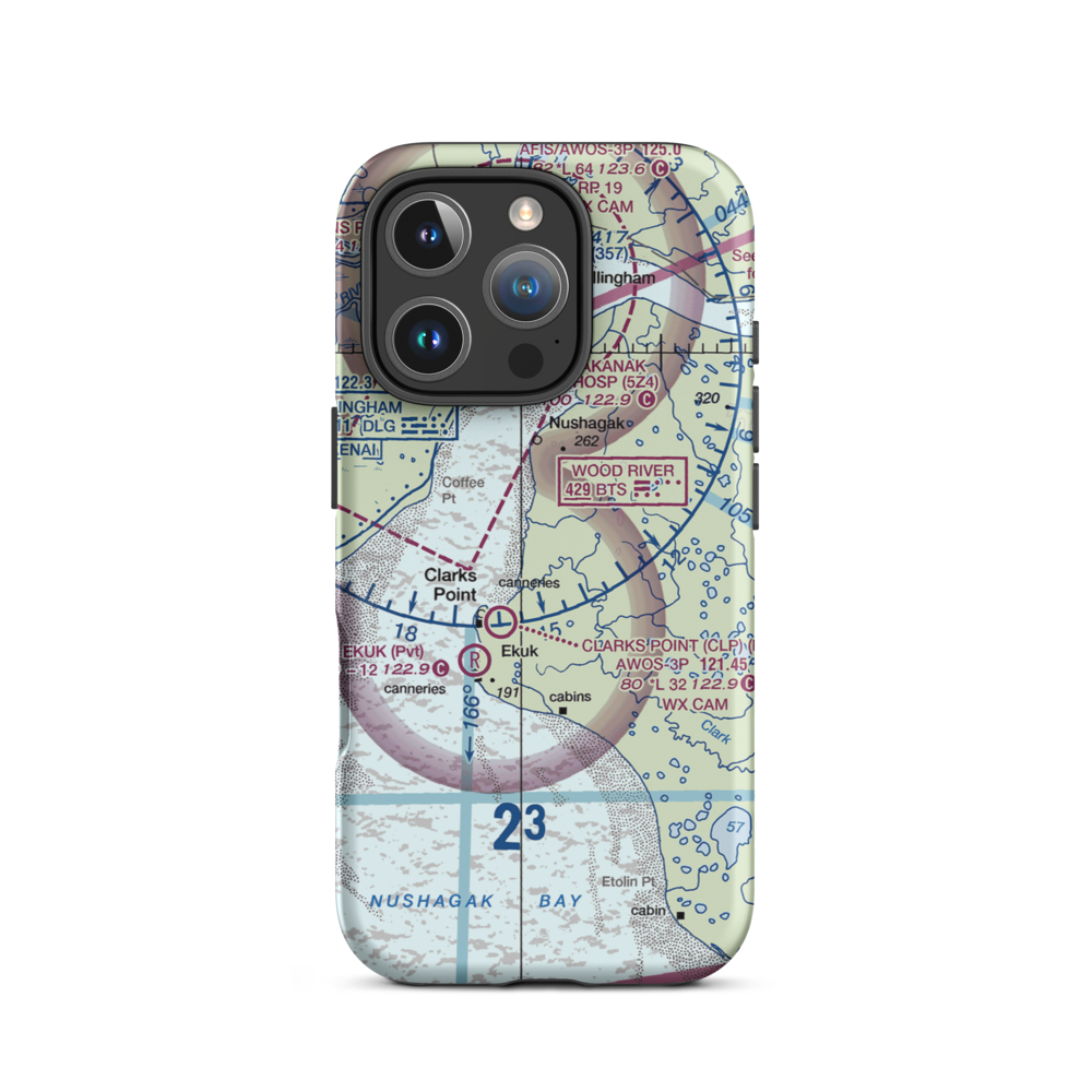 The Queens Airport (93AK) VFR Sectional  Tough iPhone Case iPhone 16 Pro model shown