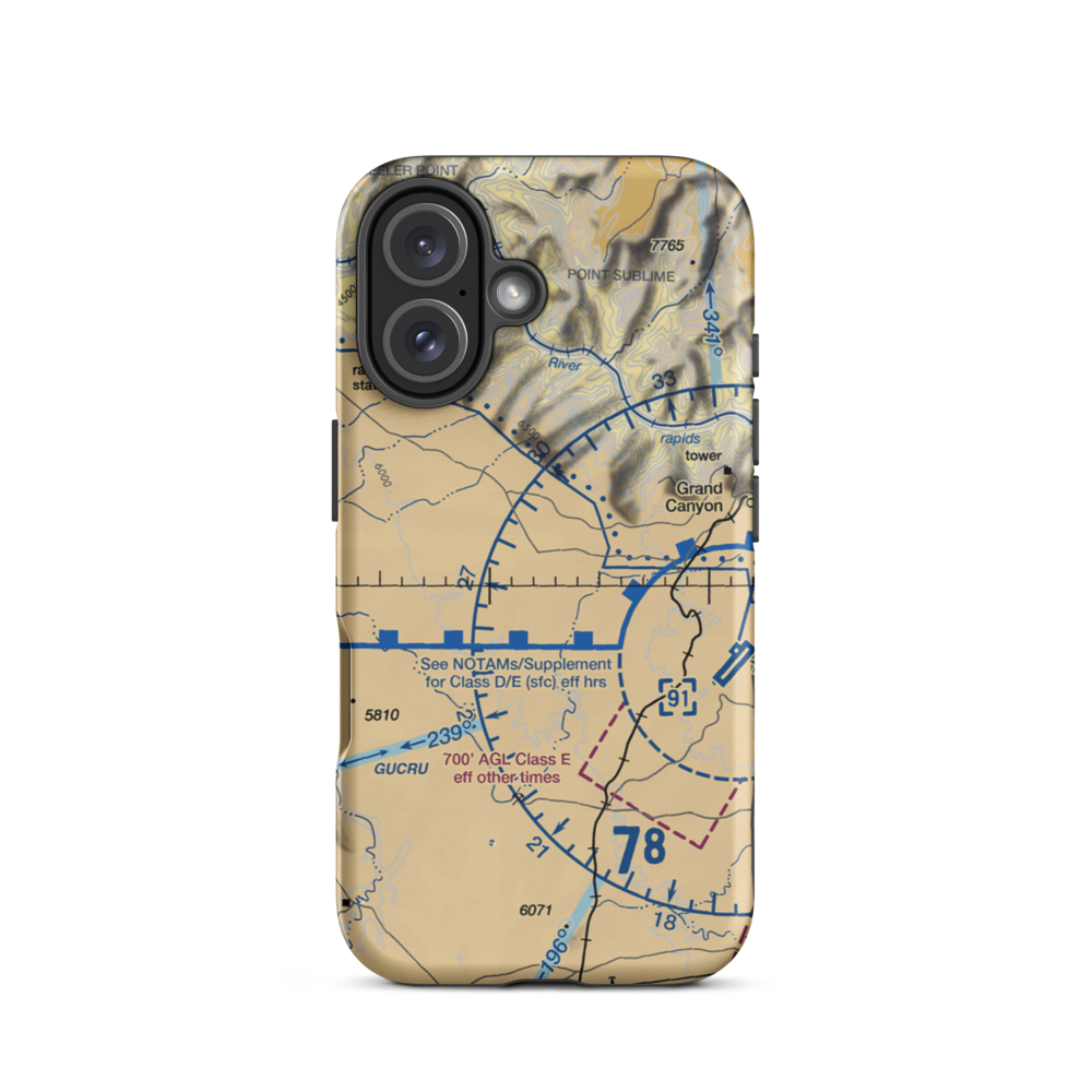 The Ranch Airport (US-0019) VFR Sectional  Tough iPhone Case iPhone 16 model shown