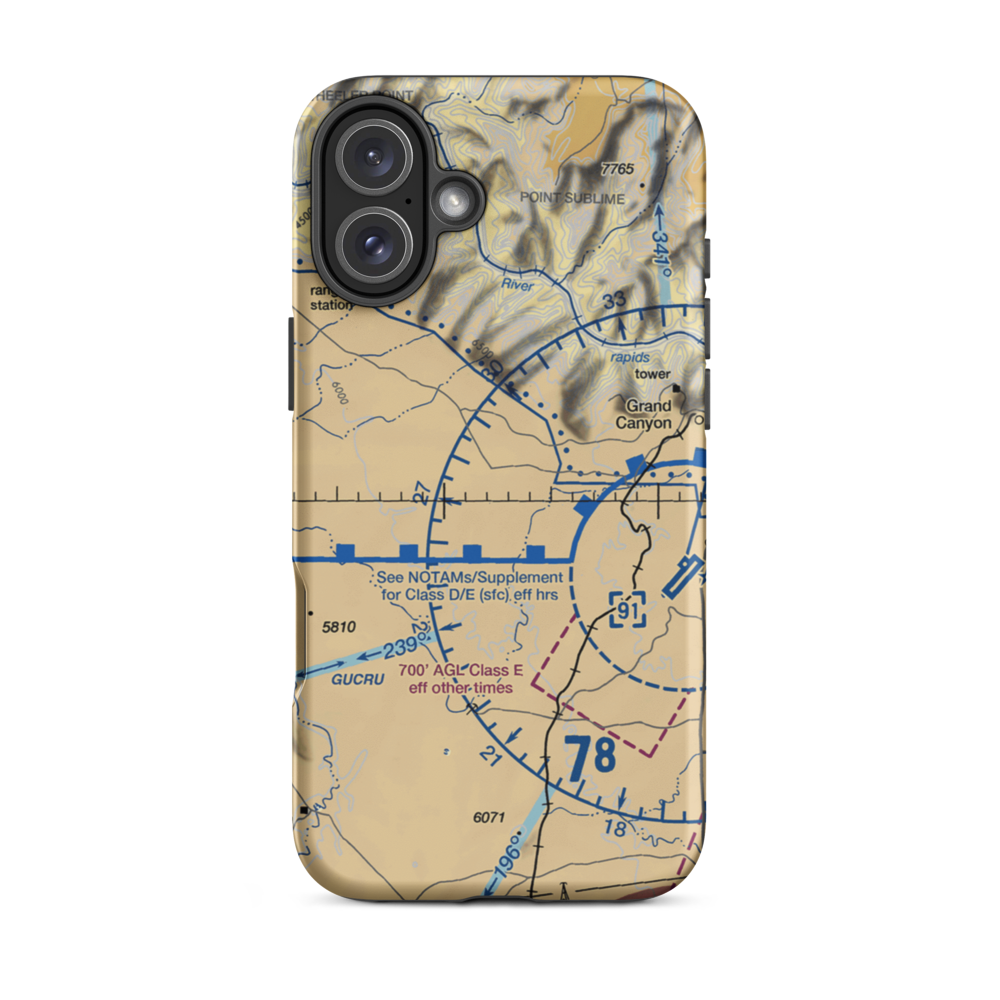 The Ranch Airport (US-0019) VFR Sectional  Tough iPhone Case iPhone 16 Plus model shown