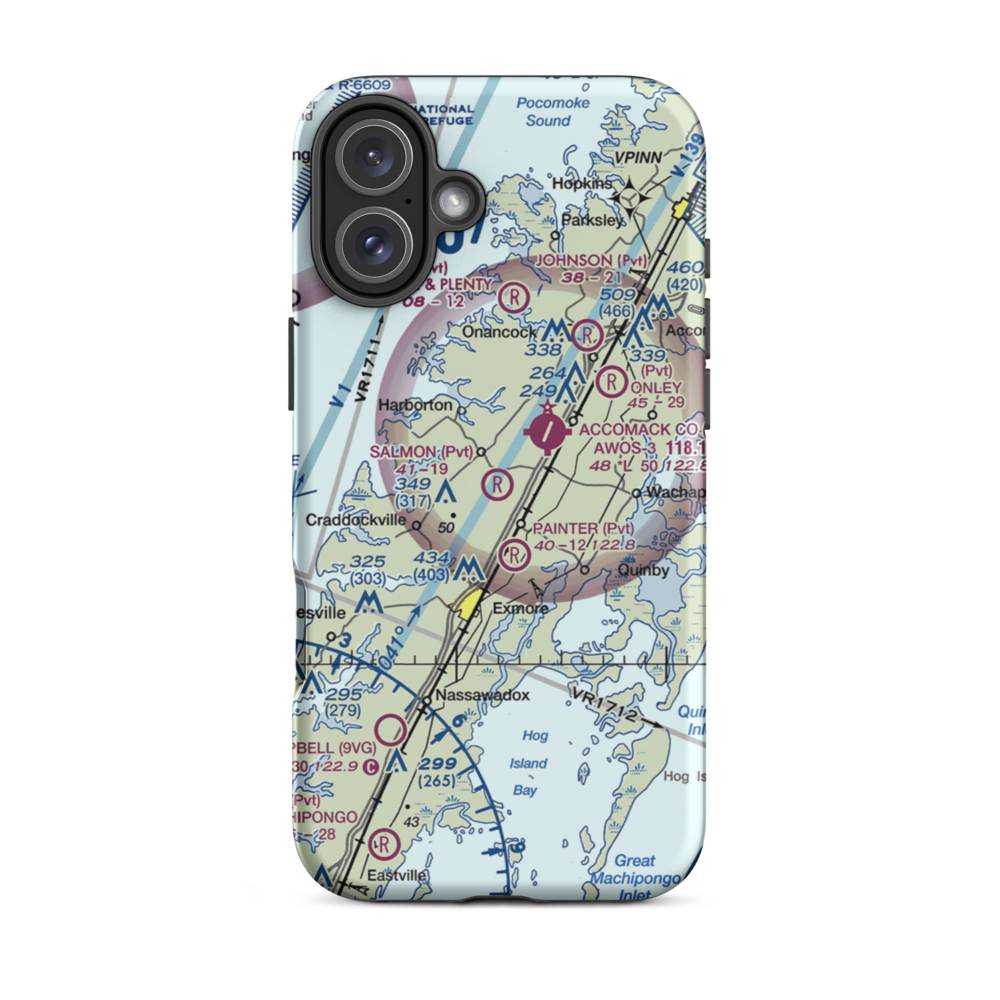 The Salmon Farm Airport (Pvt) (53VG) VFR Sectional  Tough iPhone Case iPhone 16 Plus model shown