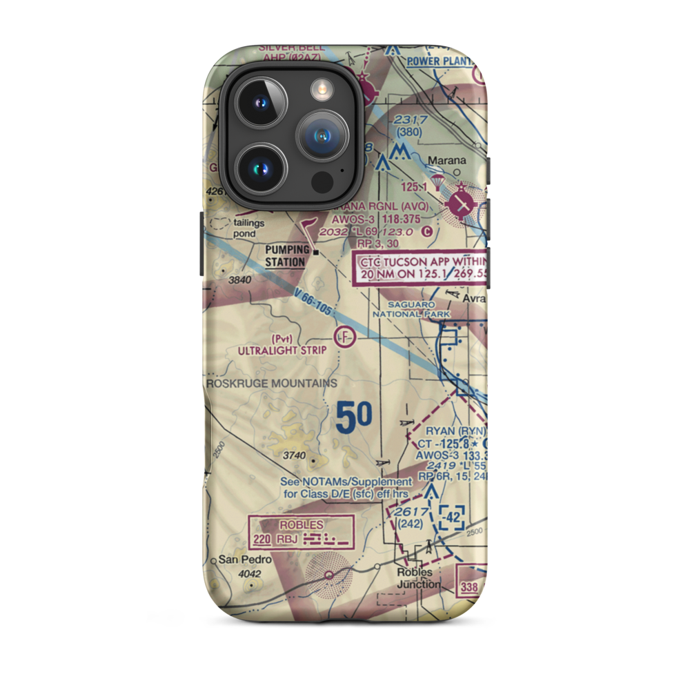The Ultralight Strip Ultralightport (4AZ8) VFR Sectional  Tough iPhone Case iPhone 16 Pro Max model shown