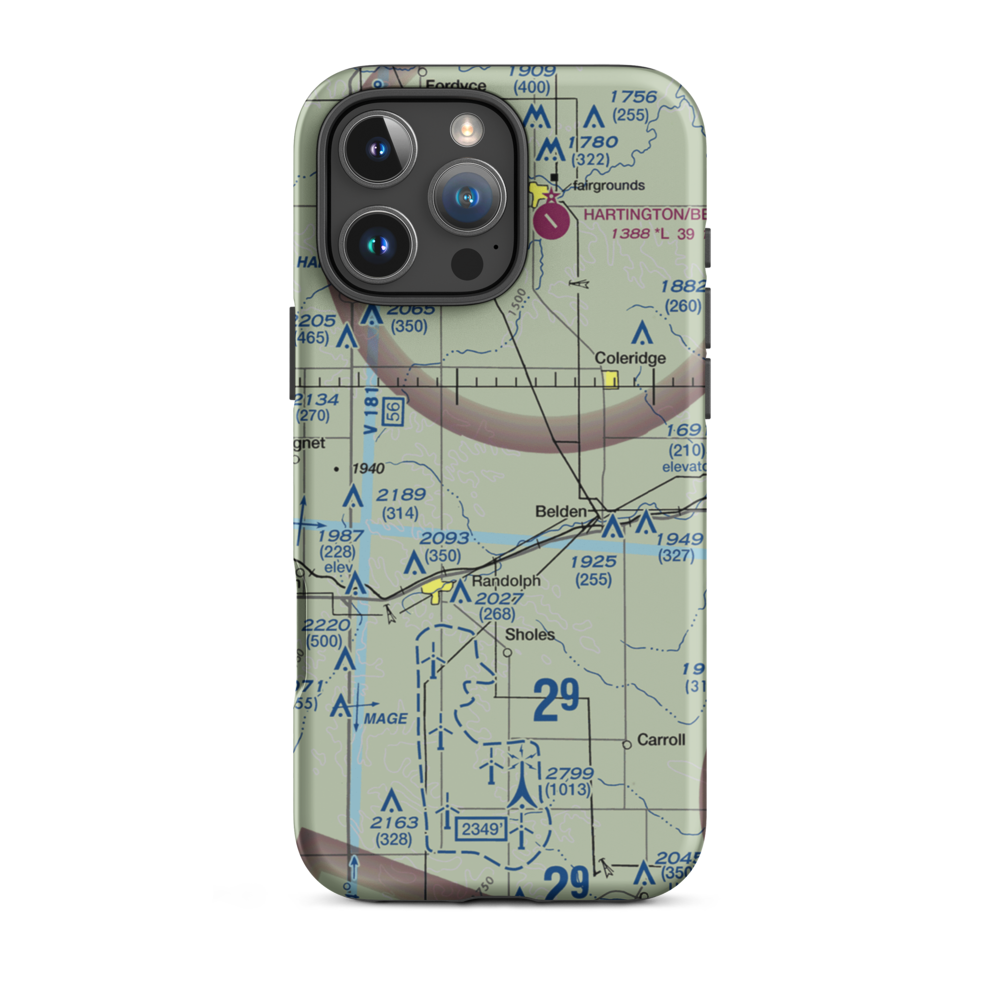 Thies Airport (28NE) VFR Sectional  Tough iPhone Case iPhone 16 Pro Max model shown