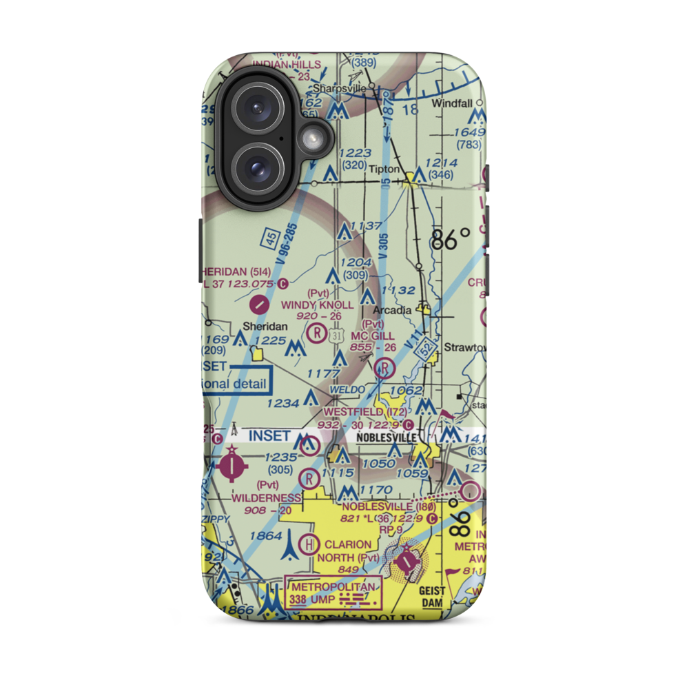 Thomas Airport (3IN9) VFR Sectional  Tough iPhone Case iPhone 16 Plus model shown