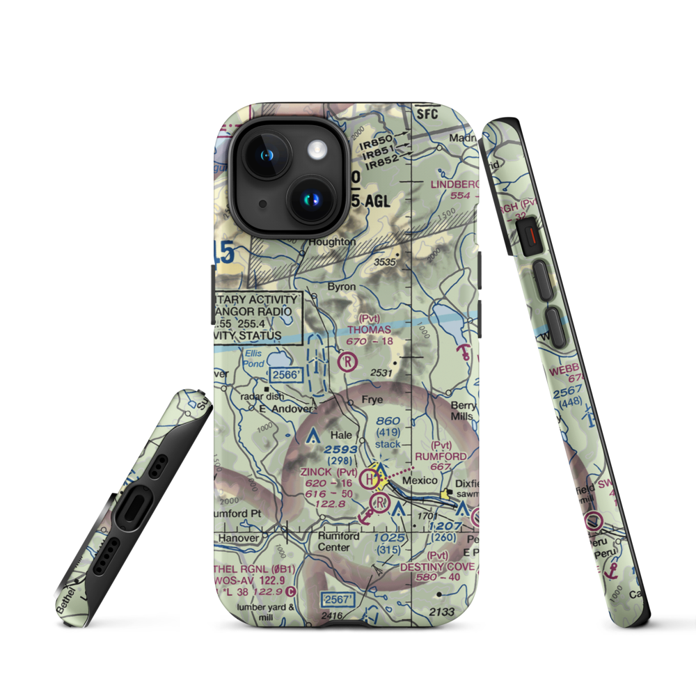 Thomas Airport (ME17) VFR Sectional  Tough iPhone Case iPhone 15 model shown