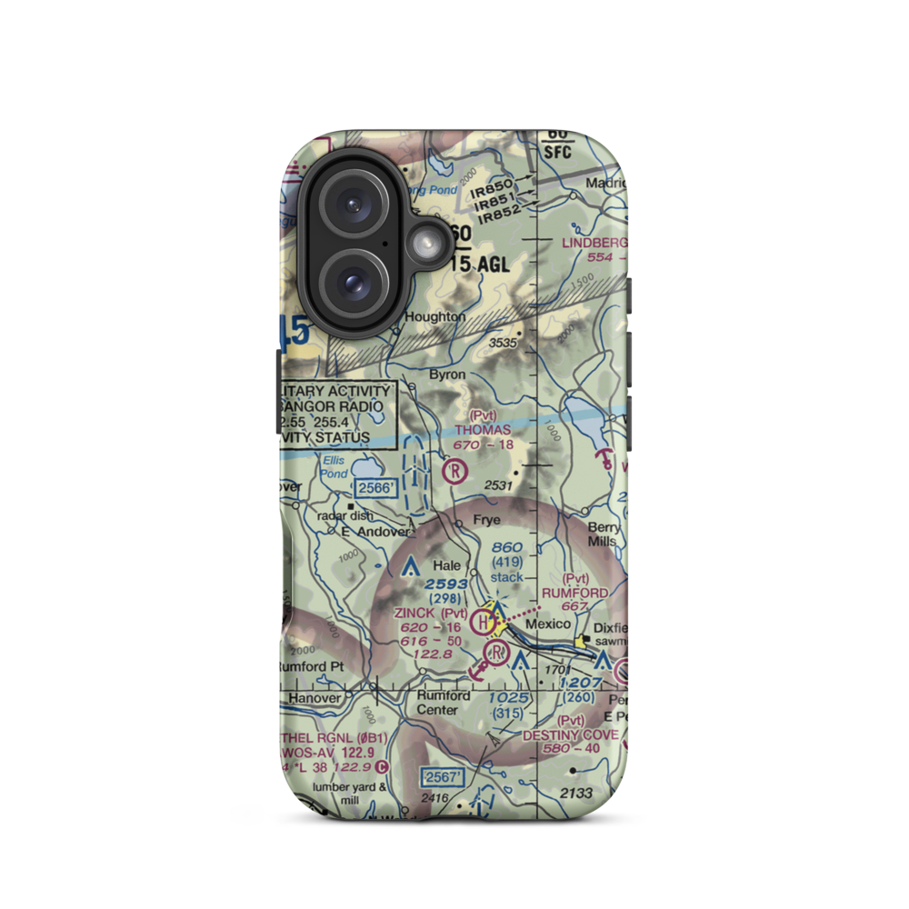 Thomas Airport (ME17) VFR Sectional  Tough iPhone Case iPhone 16 model shown