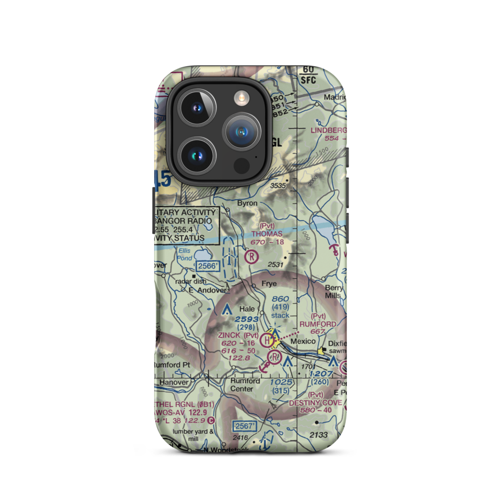 Thomas Airport (ME17) VFR Sectional  Tough iPhone Case iPhone 16 Pro model shown