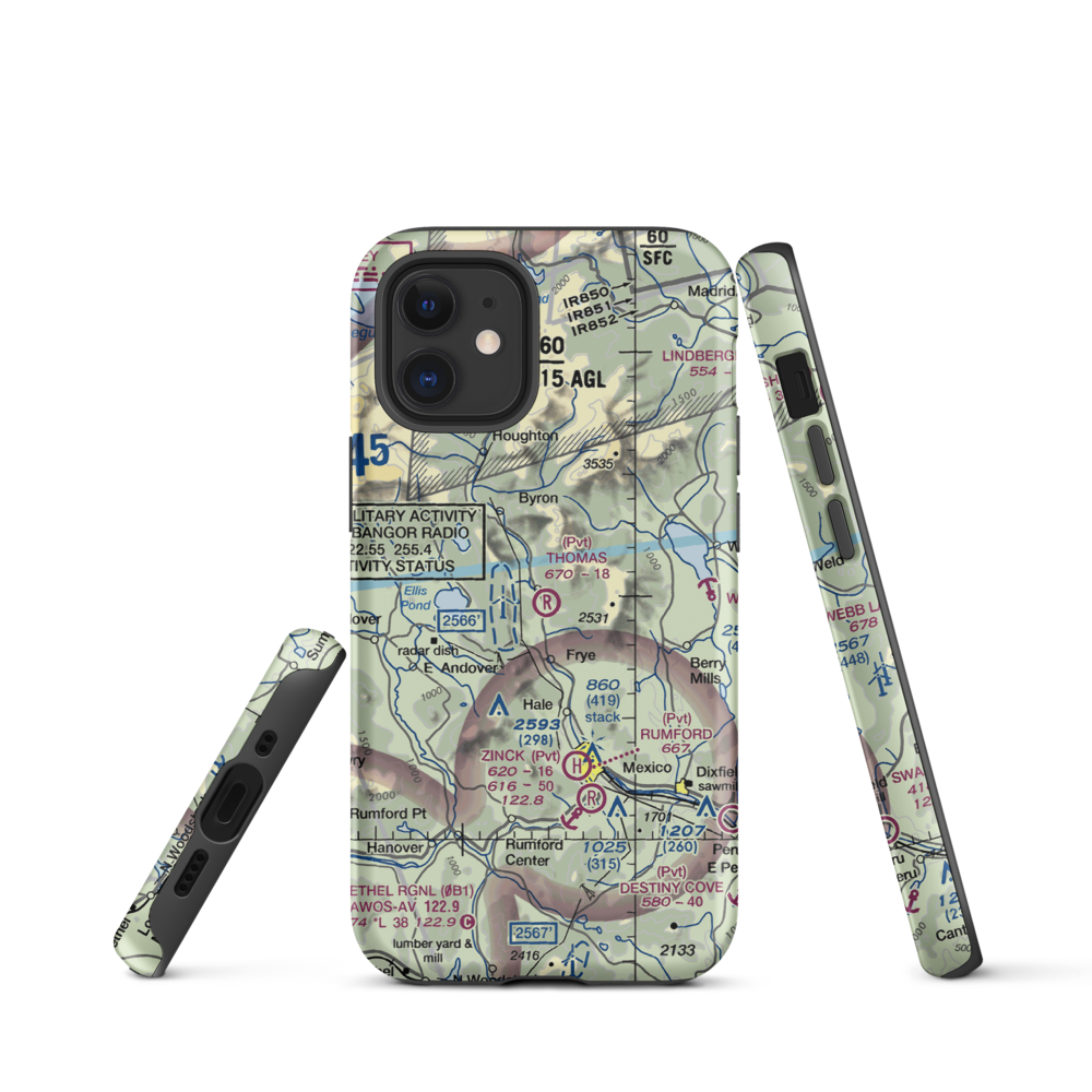 Thomas Airport (ME17) VFR Sectional  Tough iPhone Case iPhone 12 mini model shown