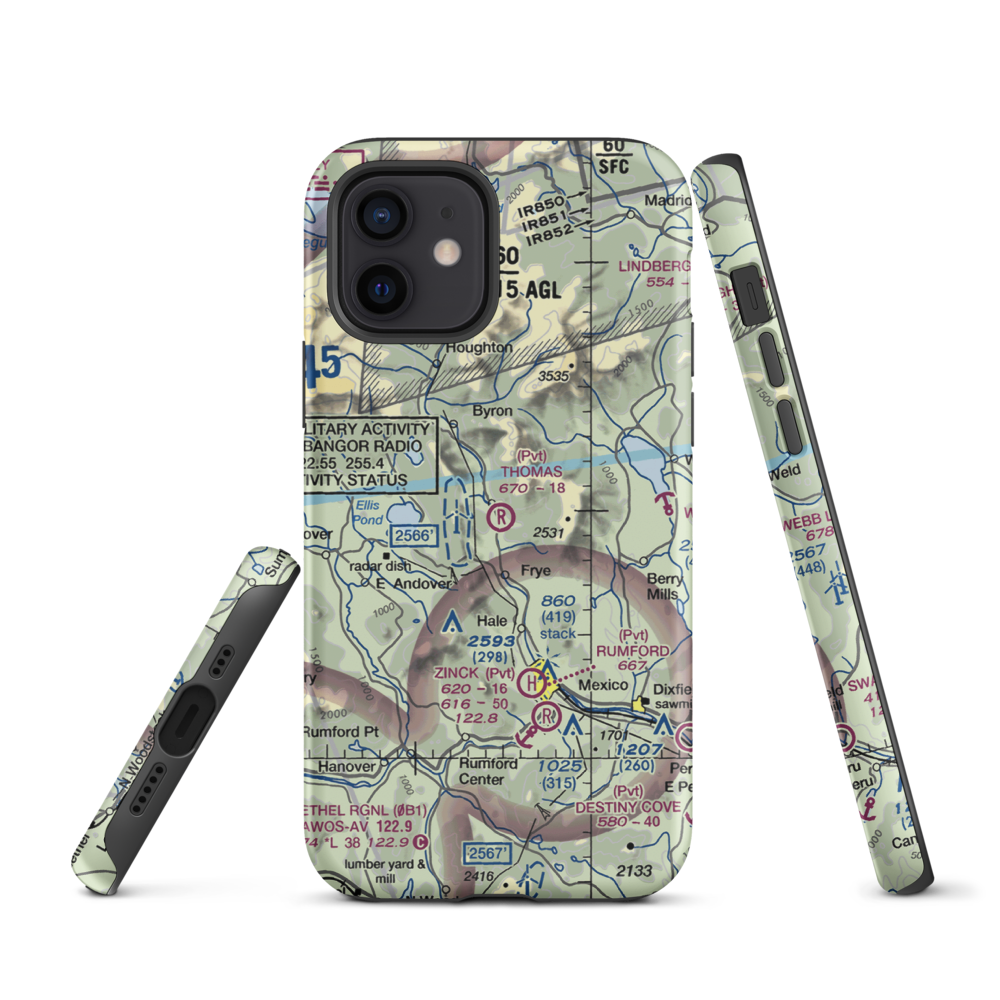 Thomas Airport (ME17) VFR Sectional  Tough iPhone Case iPhone 12 model shown