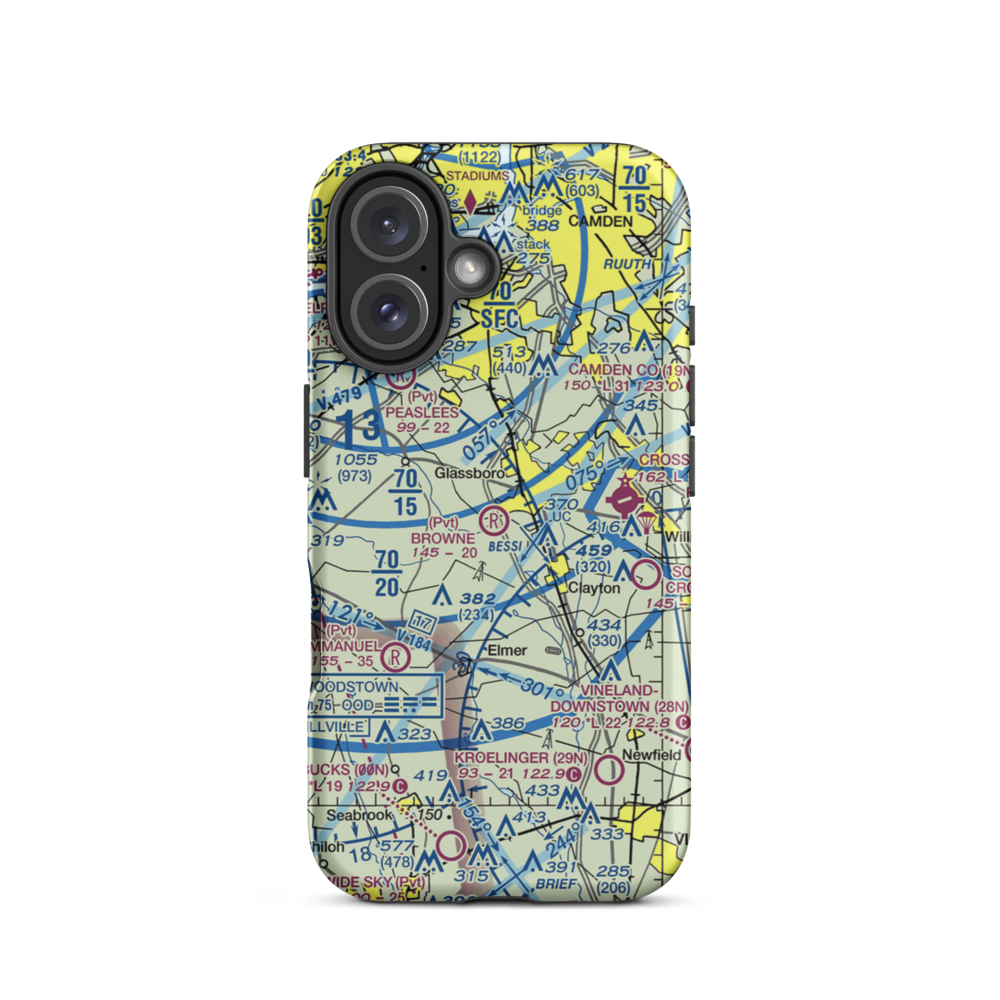 Thomas Browne Airpark (61NJ) VFR Sectional  Tough iPhone Case iPhone 16 model shown