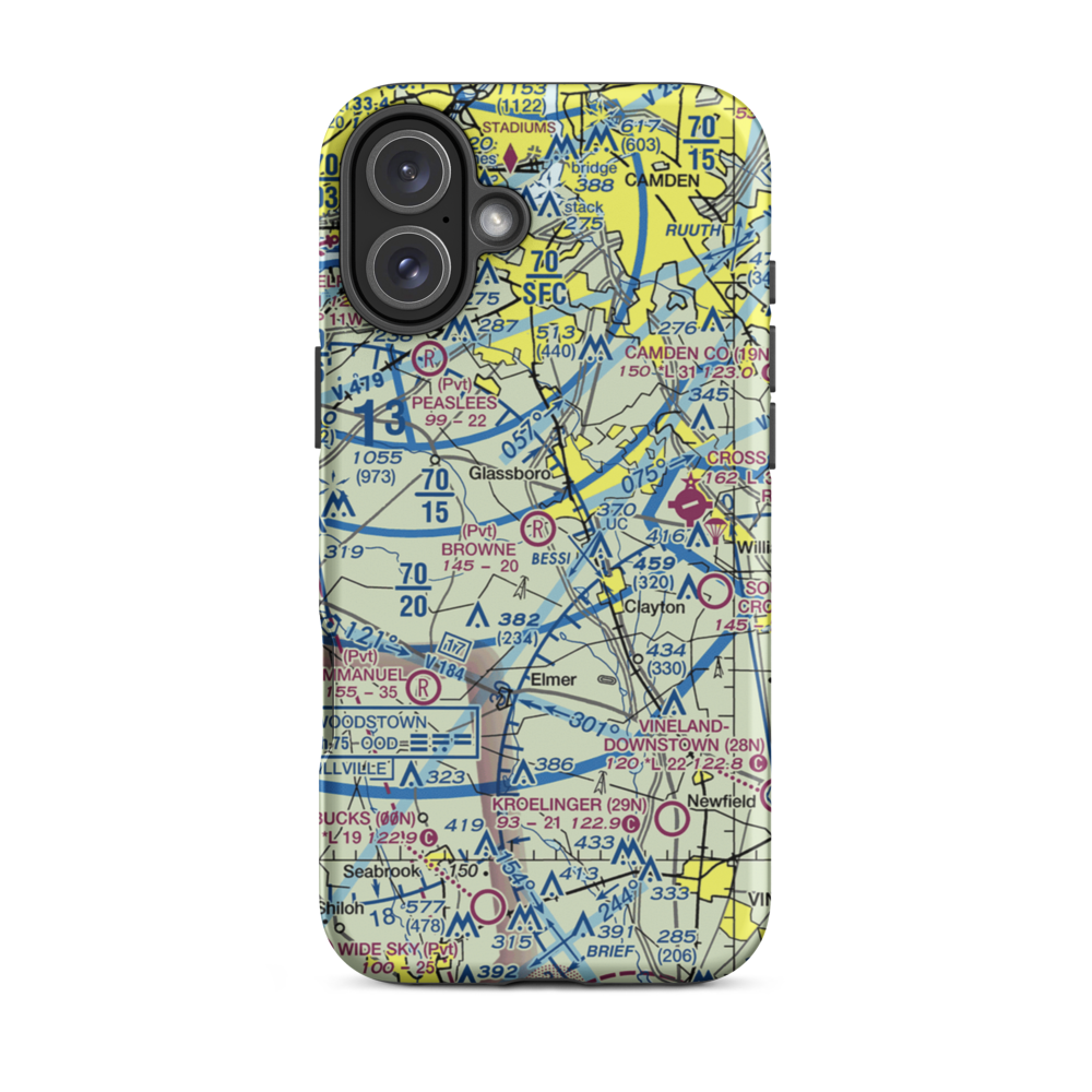Thomas Browne Airpark (61NJ) VFR Sectional  Tough iPhone Case iPhone 16 Plus model shown