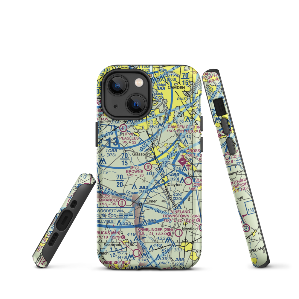 Thomas Browne Airpark (61NJ) VFR Sectional  Tough iPhone Case iPhone 13 mini model shown