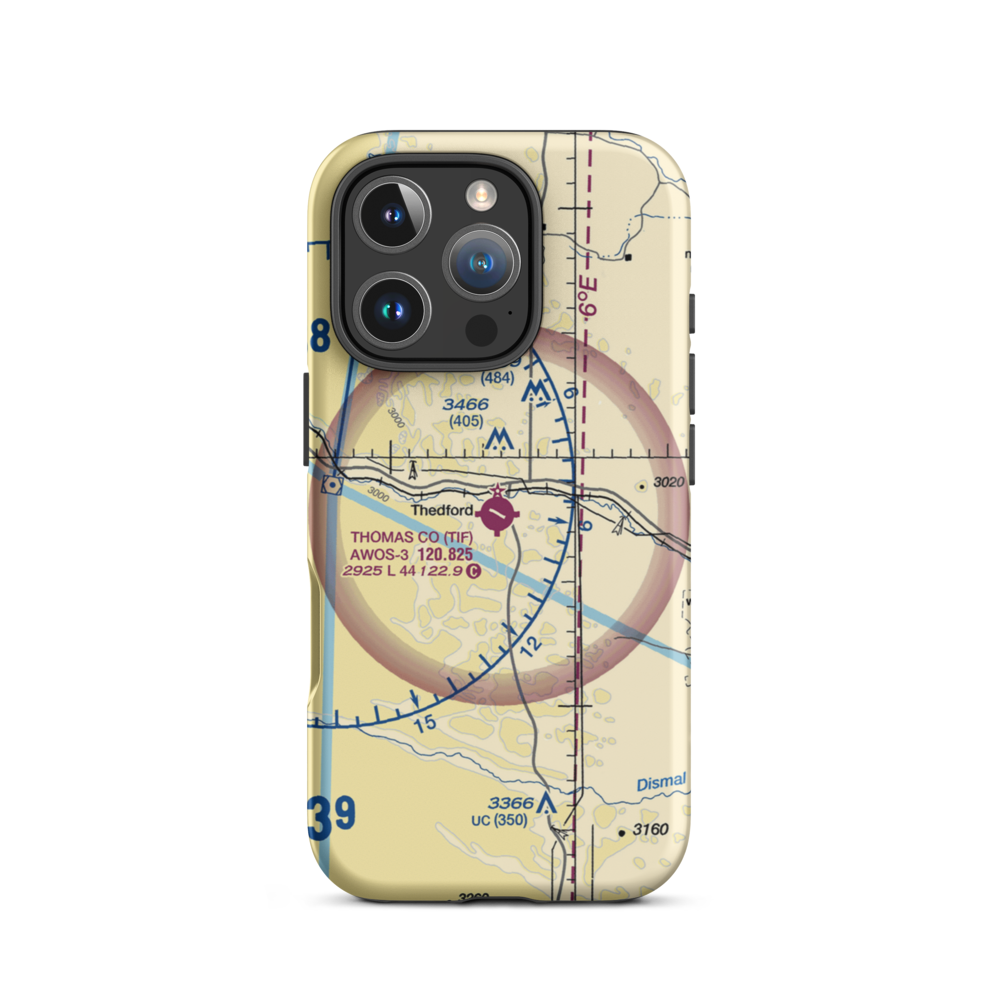 Thomas County Airport (TIF) VFR Sectional  Tough iPhone Case iPhone 16 Pro model shown