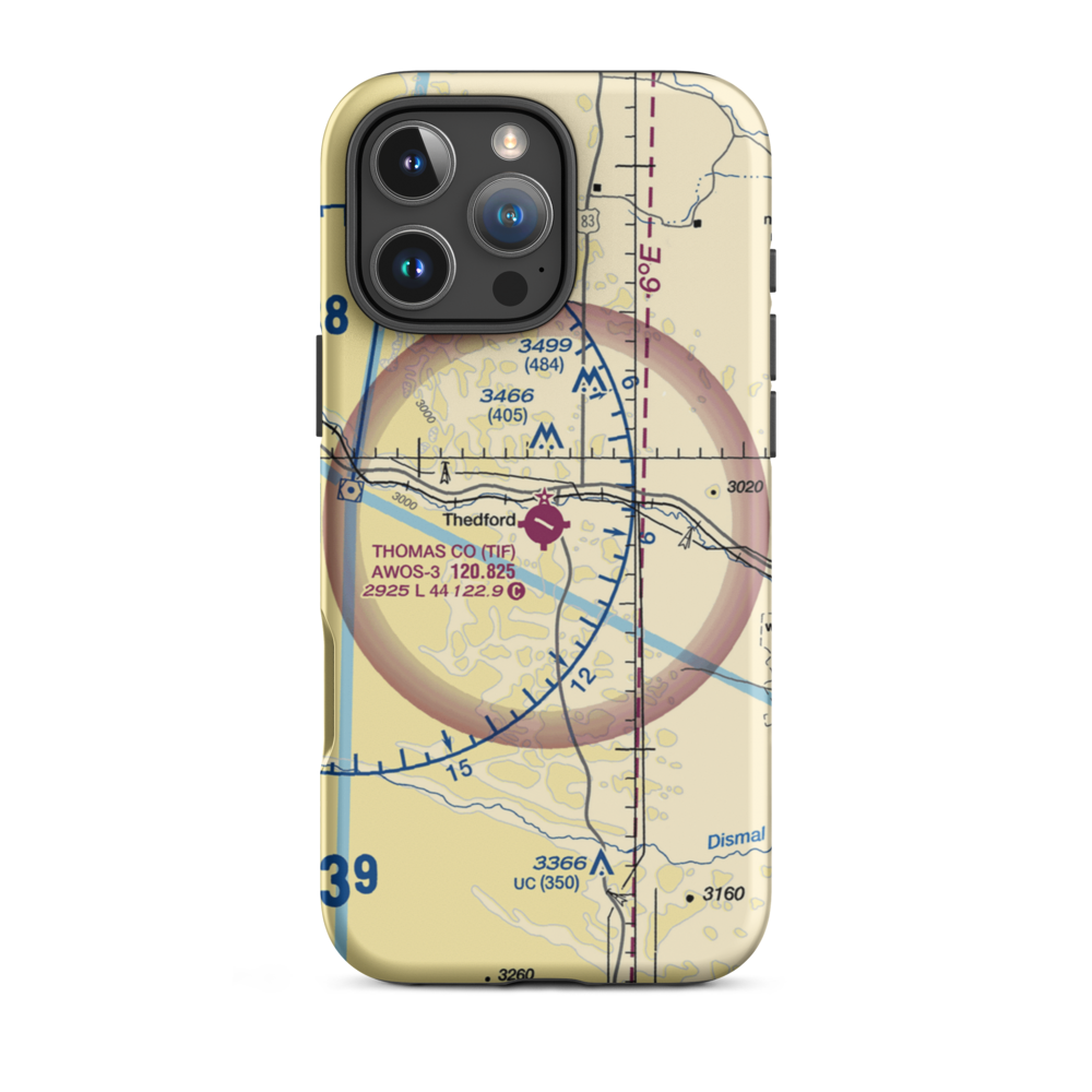 Thomas County Airport (TIF) VFR Sectional  Tough iPhone Case iPhone 16 Pro Max model shown