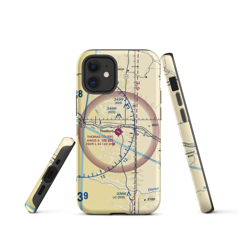 Thomas County Airport (TIF) VFR Sectional  Tough iPhone Case iPhone 12 mini model shown