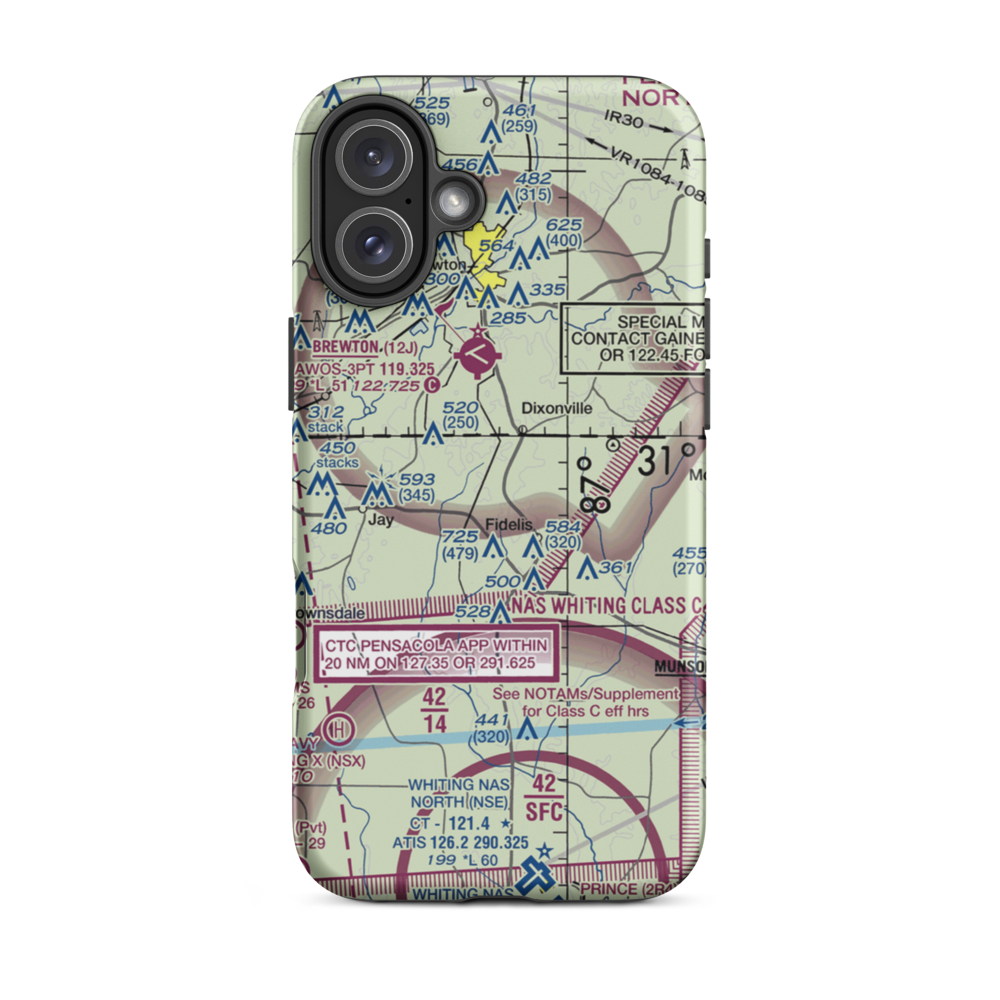 Thomas Farms Airport (85FL) VFR Sectional  Tough iPhone Case iPhone 16 Plus model shown