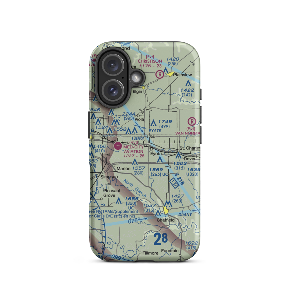 Thomas Field (MY37) VFR Sectional  Tough iPhone Case iPhone 16 model shown