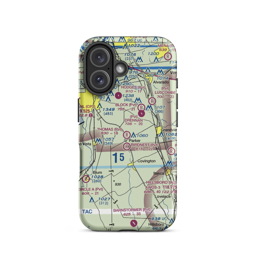 Thomas Flying Field (TX74) VFR Sectional  Tough iPhone Case iPhone 16 model shown