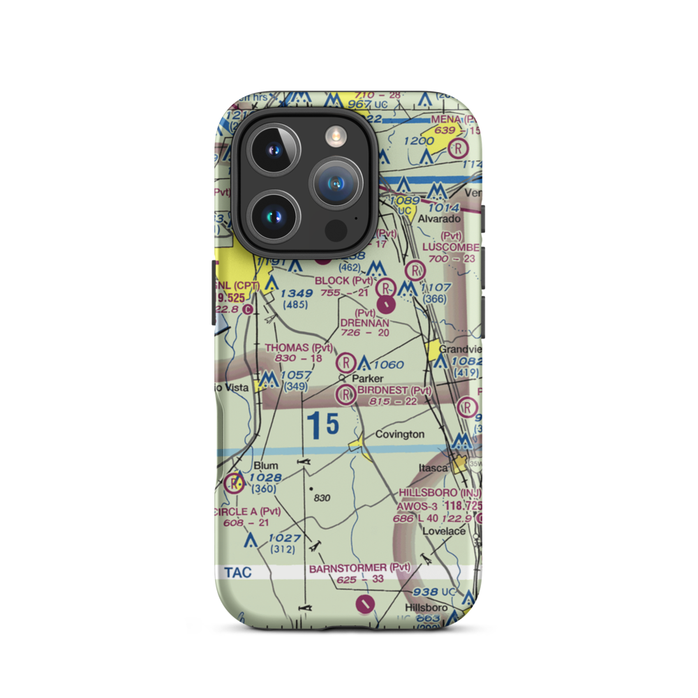 Thomas Flying Field (TX74) VFR Sectional  Tough iPhone Case iPhone 16 Pro model shown