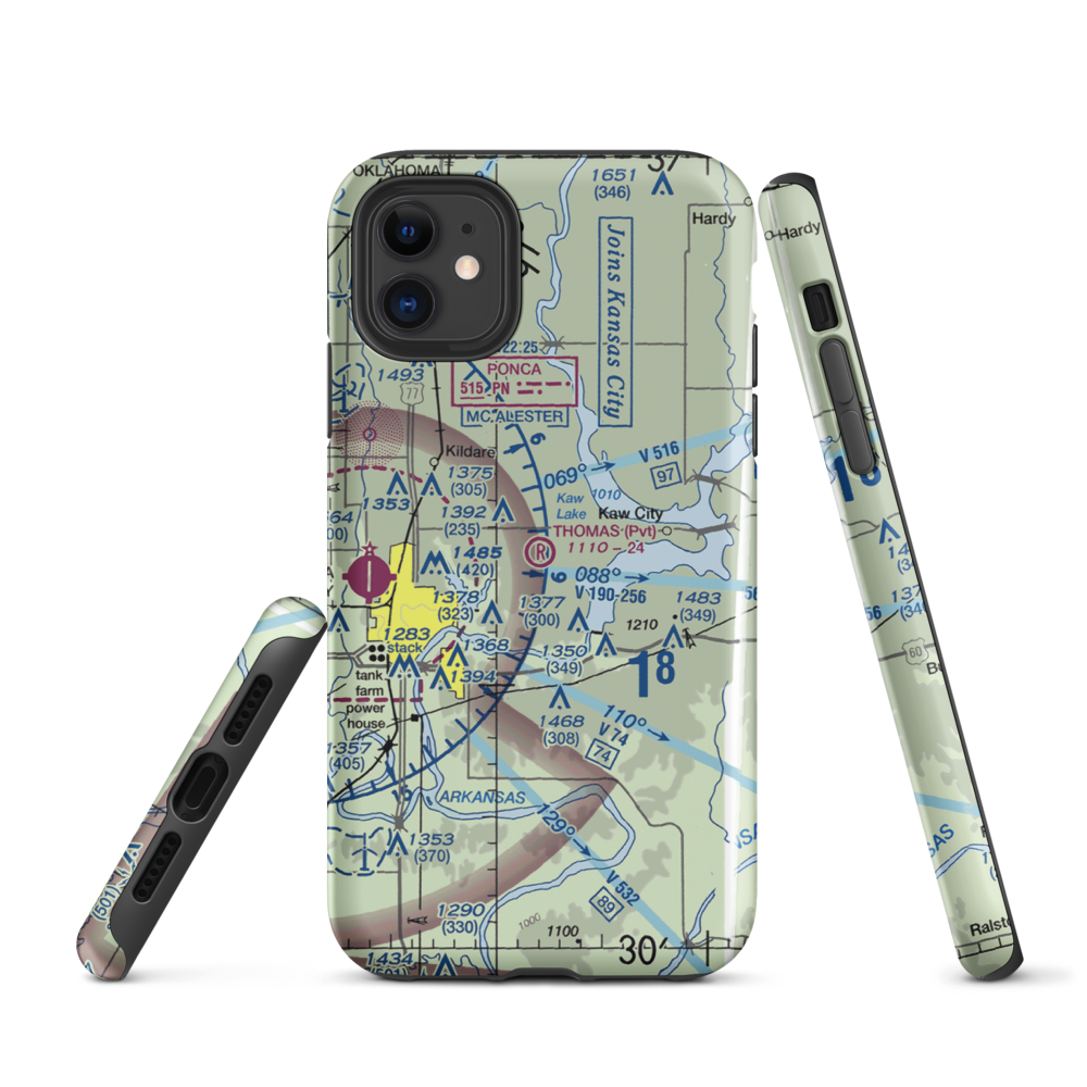 Thomas Landing Airport (27OK) VFR Sectional  Tough iPhone Case iPhone 11 model shown