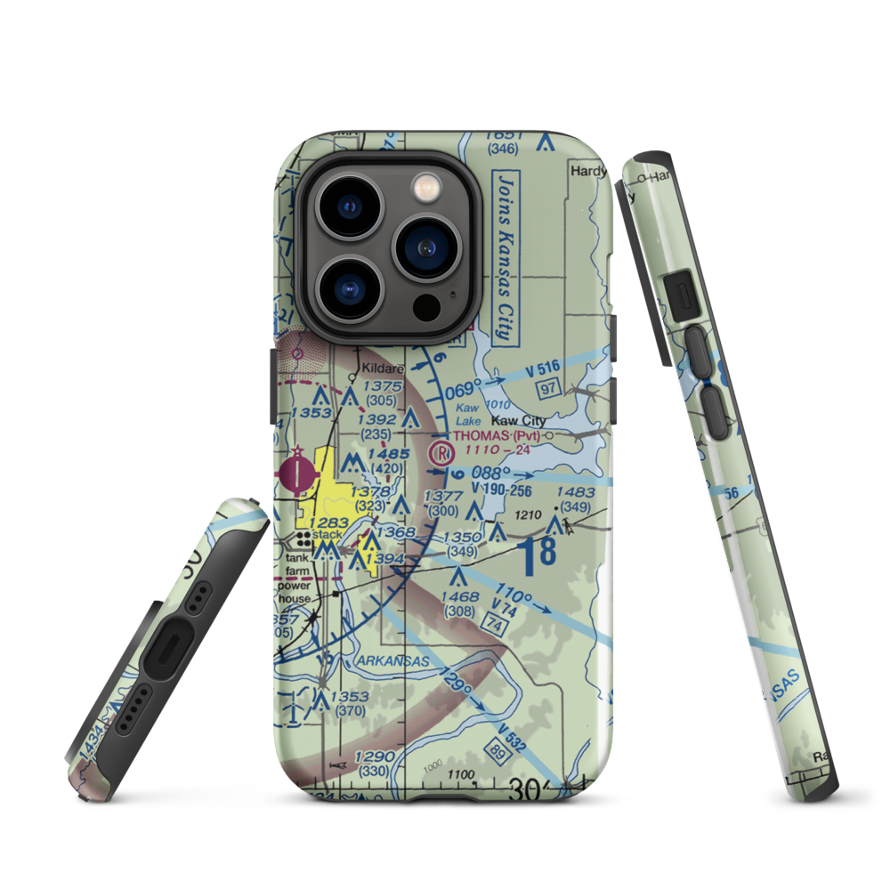 Thomas Landing Airport (27OK) VFR Sectional  Tough iPhone Case iPhone 14 Pro model shown