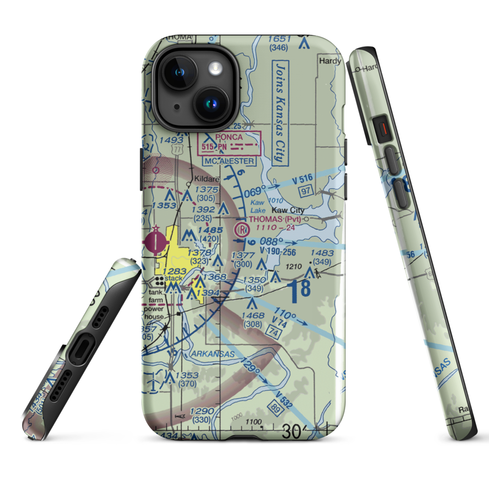 Thomas Landing Airport (27OK) VFR Sectional  Tough iPhone Case iPhone 15 Plus model shown