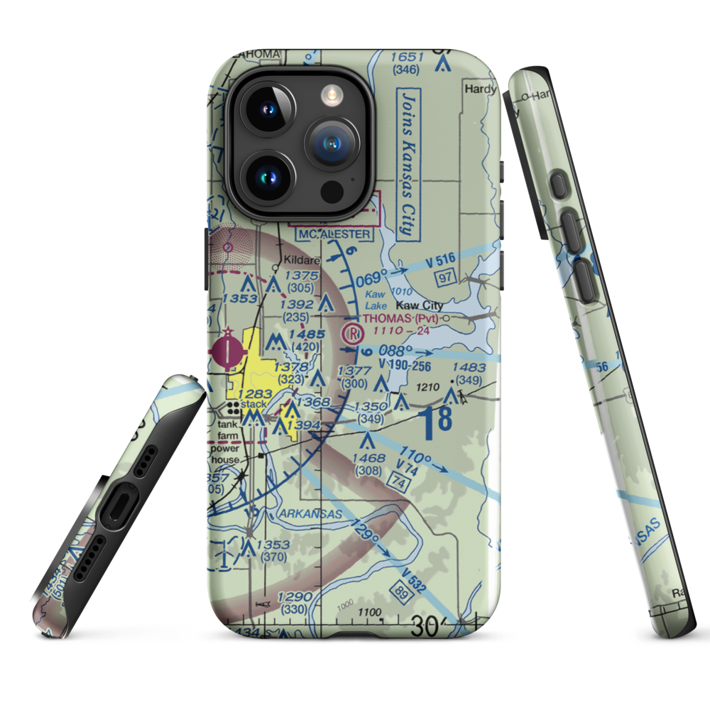 Thomas Landing Airport (27OK) VFR Sectional  Tough iPhone Case iPhone 15 Pro Max model shown