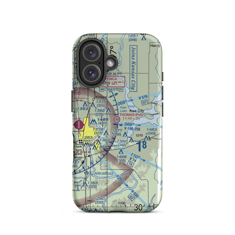 Thomas Landing Airport (27OK) VFR Sectional  Tough iPhone Case iPhone 16 model shown