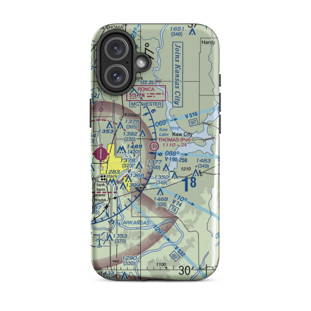 Thomas Landing Airport (27OK) VFR Sectional  Tough iPhone Case iPhone 16 Plus model shown