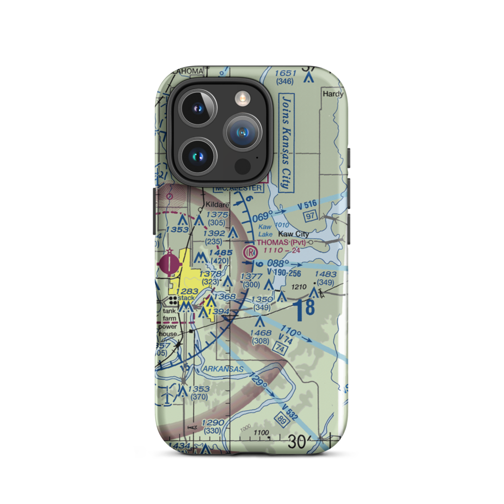 Thomas Landing Airport (27OK) VFR Sectional  Tough iPhone Case iPhone 16 Pro model shown