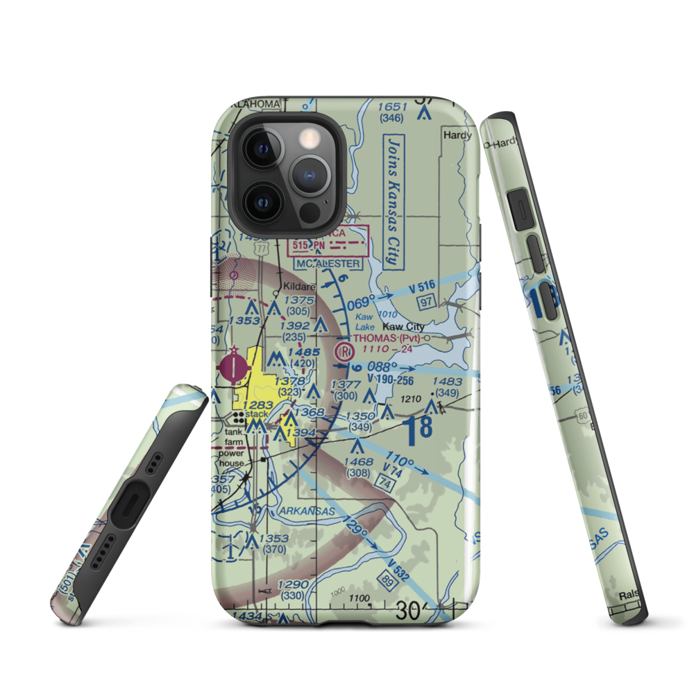 Thomas Landing Airport (27OK) VFR Sectional  Tough iPhone Case iPhone 12 Pro model shown