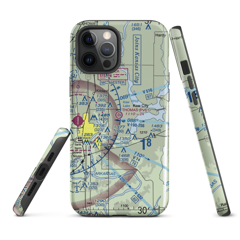 Thomas Landing Airport (27OK) VFR Sectional  Tough iPhone Case iPhone 12 Pro Max model shown