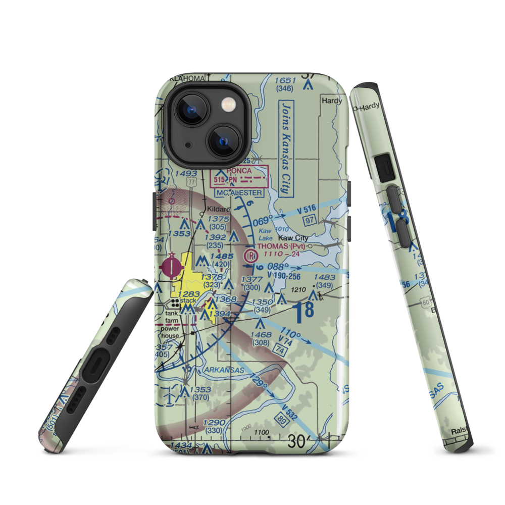 Thomas Landing Airport (27OK) VFR Sectional  Tough iPhone Case iPhone 13 model shown
