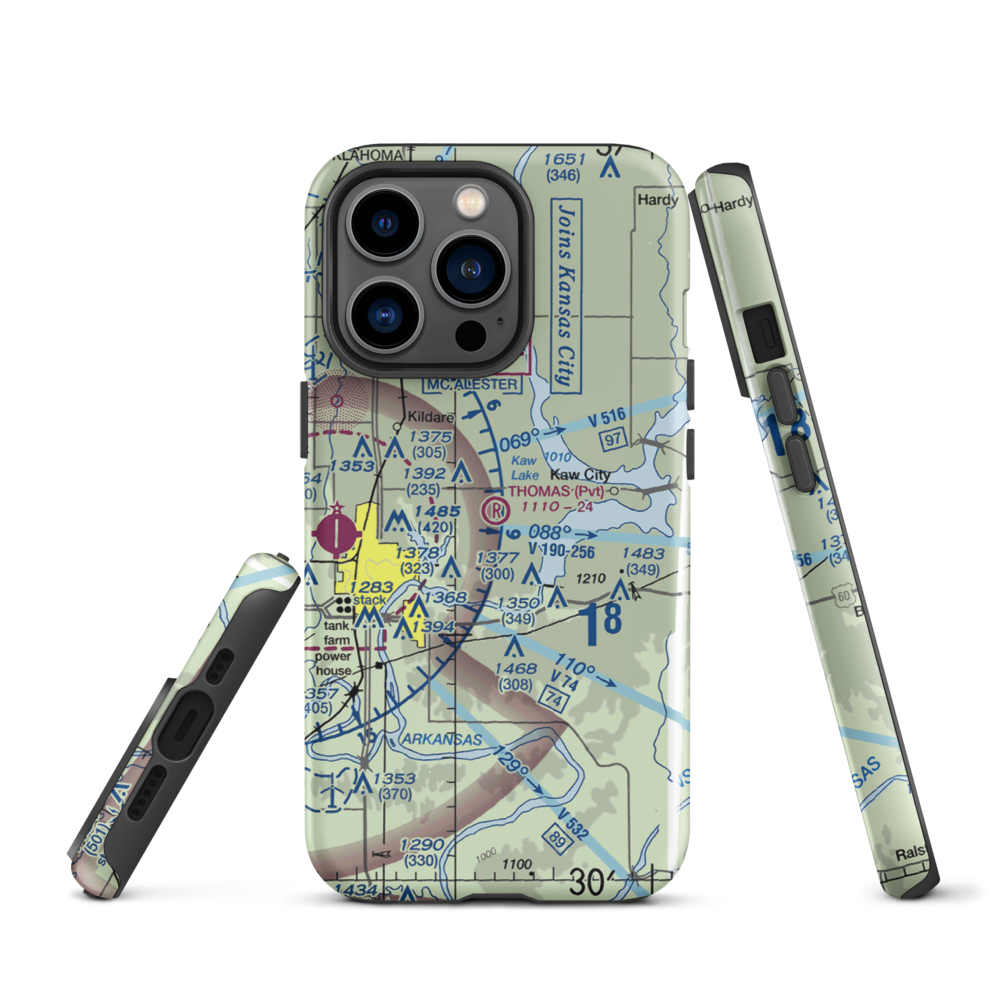 Thomas Landing Airport (27OK) VFR Sectional  Tough iPhone Case iPhone 13 Pro model shown