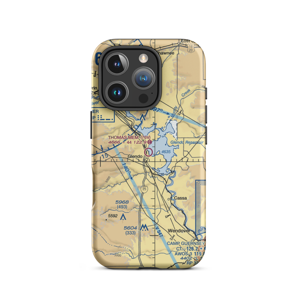 Thomas Memorial Airport (76V) VFR Sectional  Tough iPhone Case iPhone 16 Pro model shown