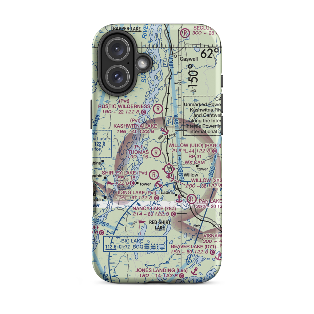 Thomas Strip (AK08) VFR Sectional  Tough iPhone Case iPhone 16 Plus model shown