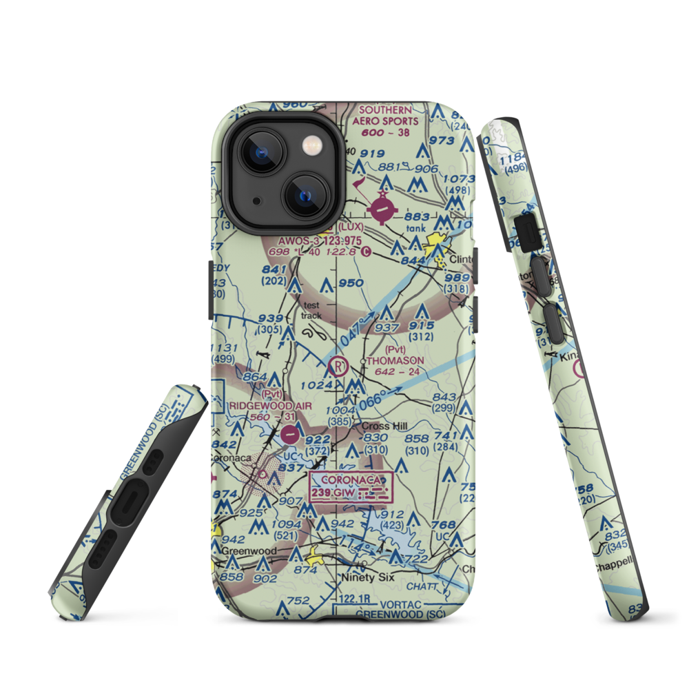 Thomason Airfield (SC56) VFR Sectional  Tough iPhone Case iPhone 14 model shown