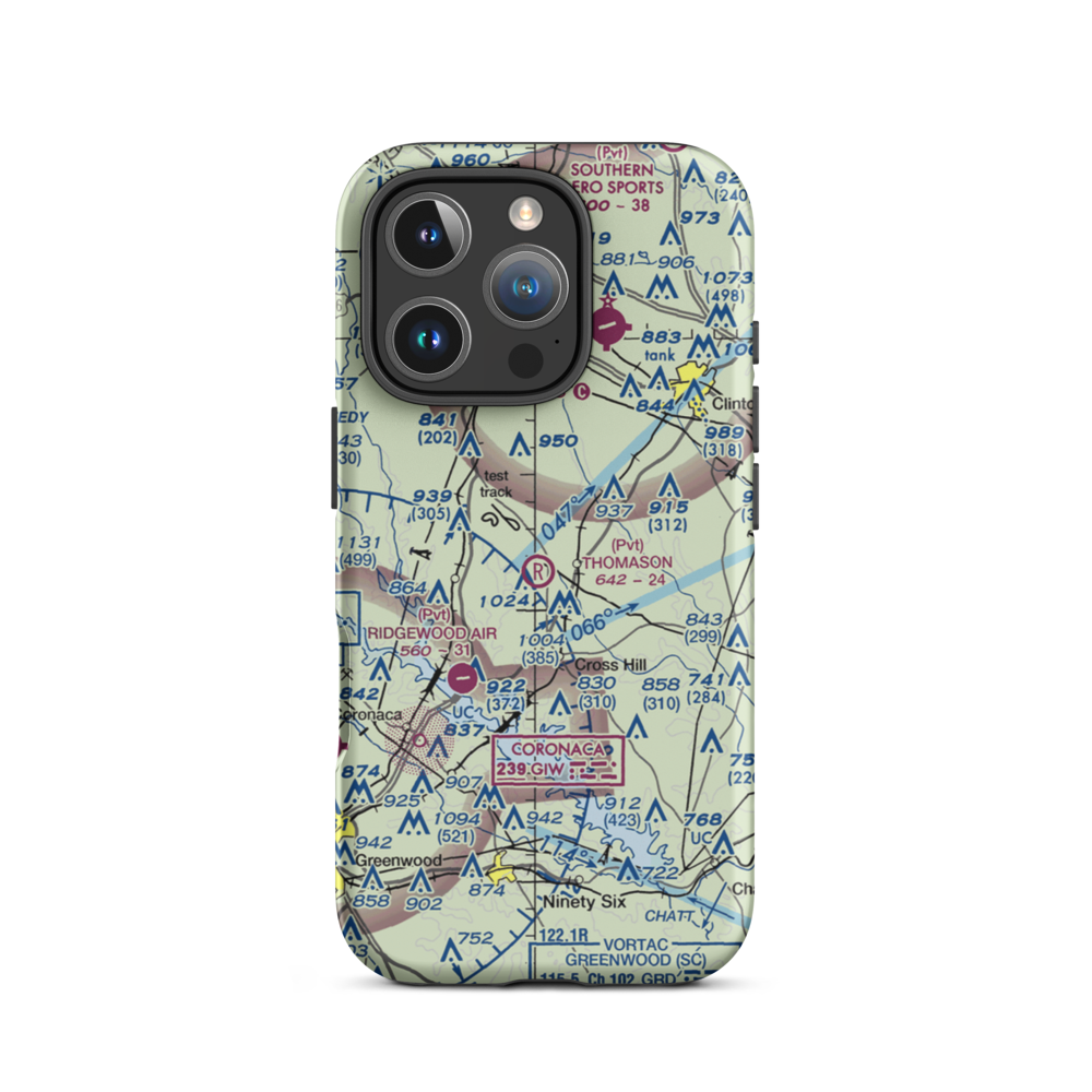 Thomason Airfield (SC56) VFR Sectional  Tough iPhone Case iPhone 16 Pro model shown