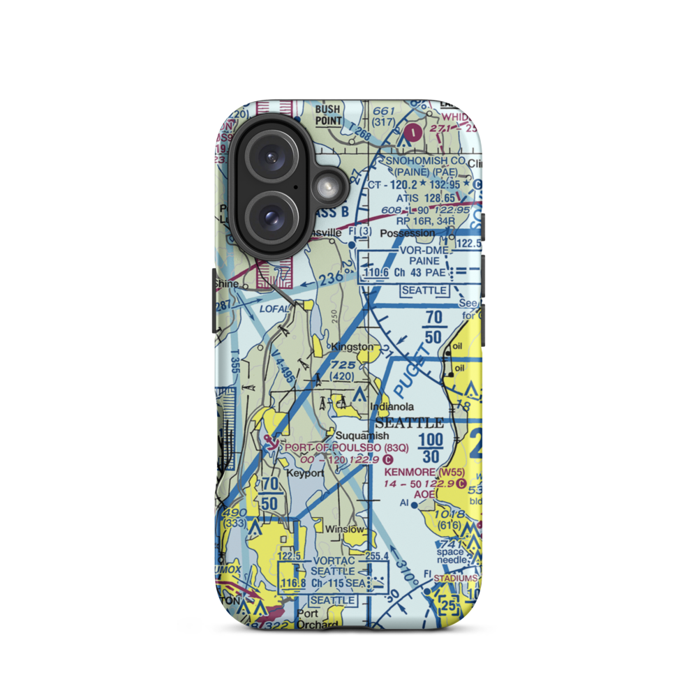 Thompson Airport (WA61) VFR Sectional  Tough iPhone Case iPhone 16 model shown