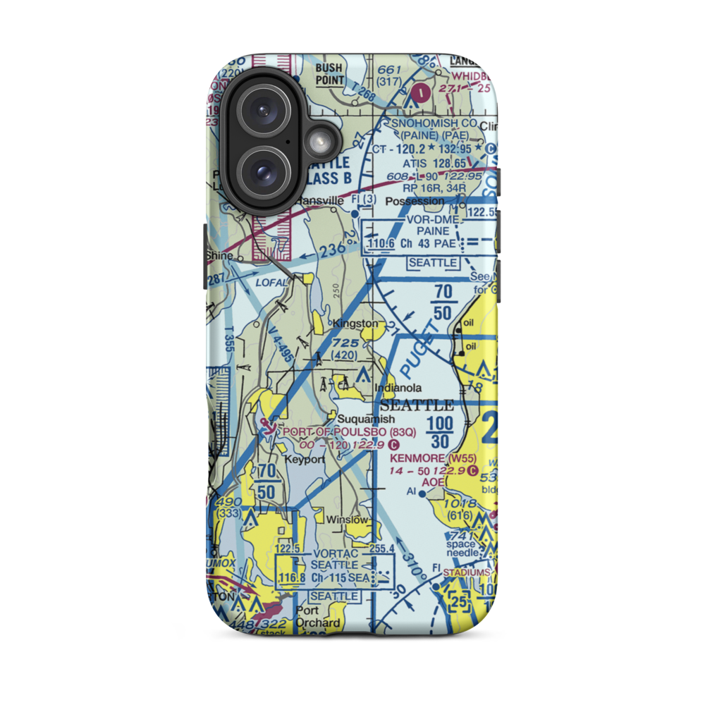Thompson Airport (WA61) VFR Sectional  Tough iPhone Case iPhone 16 Plus model shown