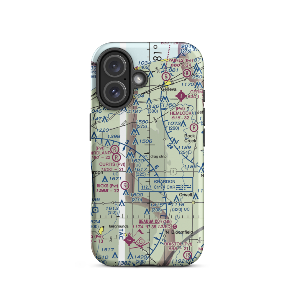 Thompson Drag Raceway Airport (73OH) VFR Sectional  Tough iPhone Case iPhone 16 model shown